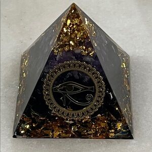 Meditation Orgonite Pyramid with Eye of Horus Design